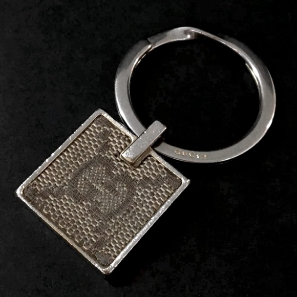 GUCCI GG Monogram Square Keychain/ Bag Charm Vintage - Picture 1 of 7